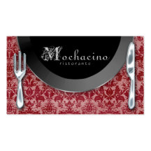 Rojo de la placa de los cubiertos de las tarjetas 