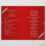 Rojo de la plantilla del programa del boda (cuatro tarjetones