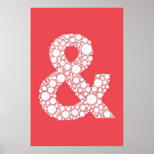 Rojo de la sandía del poster del signo "&" (y símb