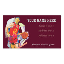 Rojo de la tarjeta de visita del baloncesto