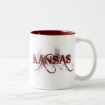 Rojo de la taza de Kansas del Grunge de la sangría