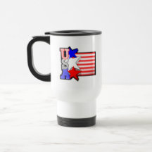 Rojo de los E.E.U.U. de ValxArt, taza blanca del b