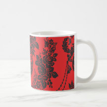 rojo de los rosas de damasco y black.ai tazas de café