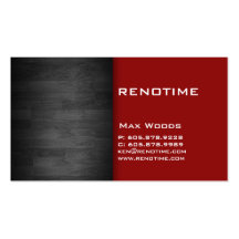 Rojo de madera de la tarjeta de visita del contrat