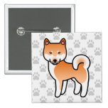 Rojo de Shiba Inu Pins