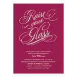 Rojo de vino "aumento sus" invitaciones de cristal comunicado personal  