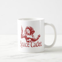 Rojo del cadete del espacio tazas