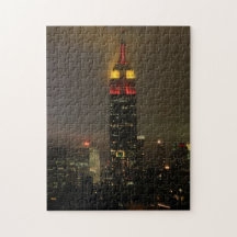 Rojo del Empire State Building, amarillo: Año Nuev Puzzle Con Fotos