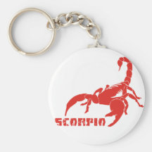 Rojo del escorpión llaveros