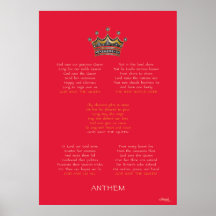 Rojo del himno del jubileo de diamante posters