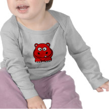 Rojo del hipopótamo camiseta