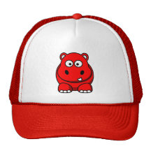 Rojo del hipopótamo gorros bordados