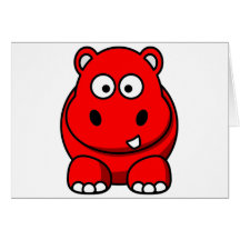 Rojo del hipopótamo tarjetón