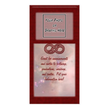 Rojo del infinito tarjeta fotografica personalizada