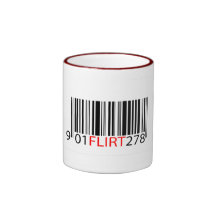 Rojo del ligón del código de barras taza de café
