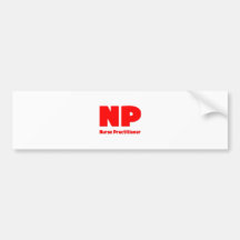 Rojo del médico de la enfermera de NP Pegatina De Parachoque