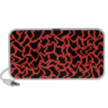 Rojo del modelo gráfico abstracto y negro brillant altavoz de viaje