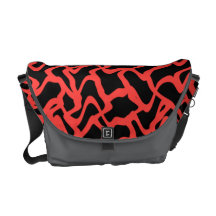 Rojo del modelo gráfico abstracto y negro brillant bolsas de mensajeria