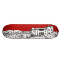 Rojo del museo del renacimiento tablas de patinar
