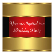 Rojo del negro del oro de la invitación de la fies