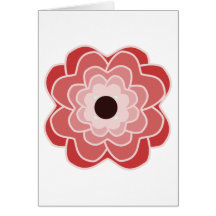 Rojo del Peony Felicitaciones