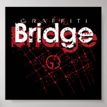 Rojo del puente de la pintada poster