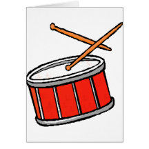 Rojo del tambor tarjetas