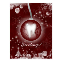 Rojo dental de Borgoña de la postal del navidad