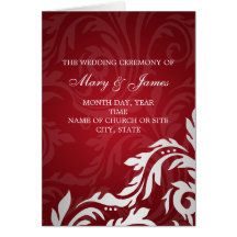 Rojo elegante del Flourish de Swirly del programa  Tarjeton