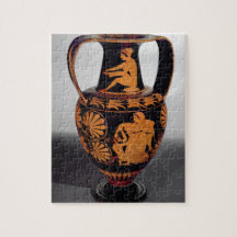 Rojo-figura amphora del ático que representa un st puzzle
