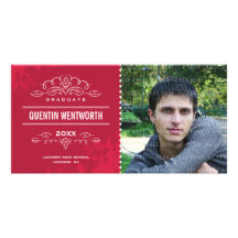 Rojo graduado moderno ELEGANTE de la tarjeta del G Tarjetas Personales Con Fotos