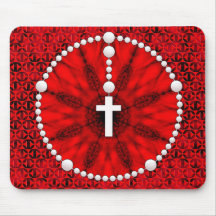 Rojo ideal del colector del rosario tapete de raton