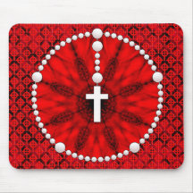 Rojo ideal del colector del rosario alfombrillas de raton