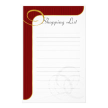 Rojo inmóvil alineado día de fiesta/oro papeleria personalizada