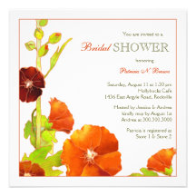 Rojo + Invitaciones nupciales florales elegantes b Invitaciones Personalizada