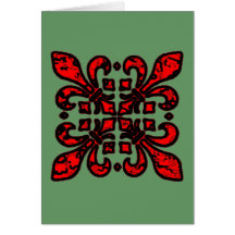 Rojo múltiple de la flor de lis tarjeta