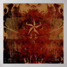 Rojo náutico de la estrella posters
