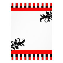 Rojo-Negro y blanco raya la invitación