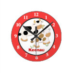 Rojo personalizado granja del reloj de pared de la reloj de pared