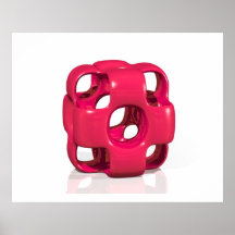 Rojo plástico de InCubed de la escultura virtual Poster