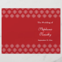 Rojo + programa blanco del boda del invierno de lo flyer a todo color