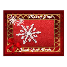 Rojo tradicional y navidad personalizado oro postales