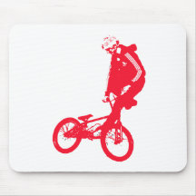 ROJO transparente de BMX 3 Alfombrilla De Ratones