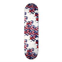Rojo y azul dinámicos patineta