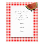Rojo y blanco comprobados y hormiga con la sandía anuncio personalizado