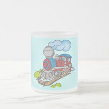 Rojo y camisetas y regalos azules del tren taza de café