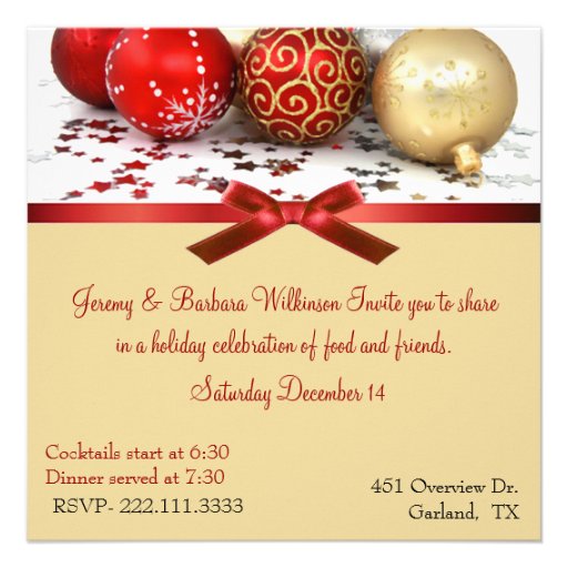 Rojo y invitación de la fiesta de Navidad de las b