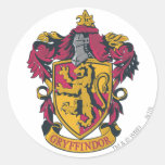 Rojo y oro del escudo de Gryffindor Etiqueta