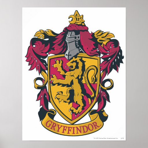 Rojo y oro del escudo de Gryffindor Impresiones
