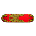 Rojo y pájaros ornamentales célticos del oro patineta personalizada